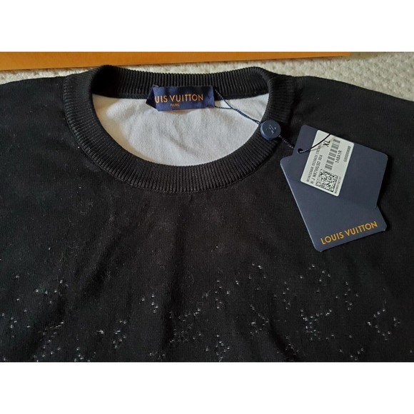 NWT Authentic Louis Vuitton Monogram Degrade Crew neck Sweater BLACK XL, 1A8A1R - Picture 3 of 8
